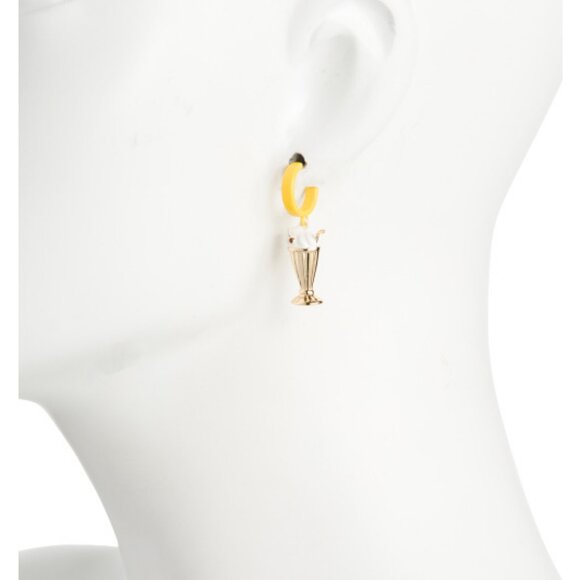 Coach $85 RETAIL MODEL Milkshake Huggie Enamel Earrings WITH POUCH - Picture 2 of 4